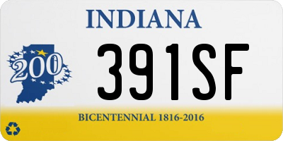 IN license plate 391SF