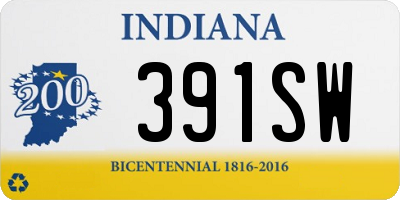 IN license plate 391SW