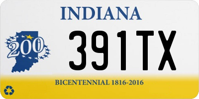 IN license plate 391TX