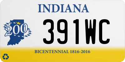 IN license plate 391WC