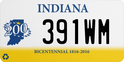 IN license plate 391WM