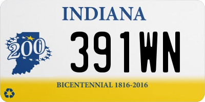 IN license plate 391WN