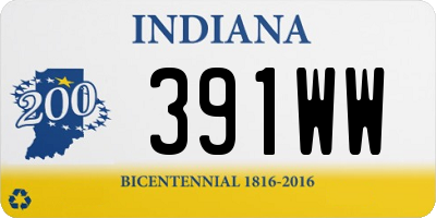 IN license plate 391WW