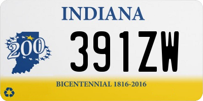 IN license plate 391ZW