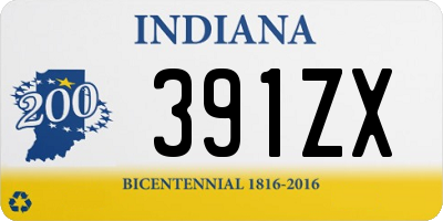 IN license plate 391ZX