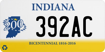 IN license plate 392AC