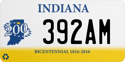 IN license plate 392AM