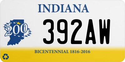 IN license plate 392AW