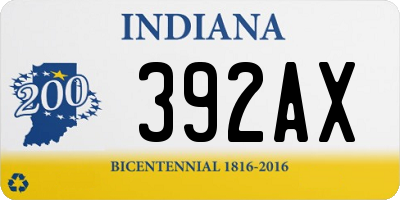 IN license plate 392AX