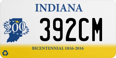 IN license plate 392CM