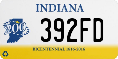 IN license plate 392FD