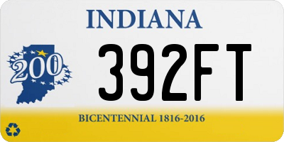 IN license plate 392FT