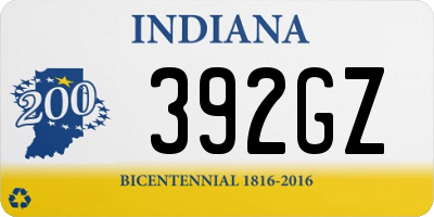 IN license plate 392GZ