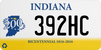 IN license plate 392HC