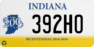 IN license plate 392HO