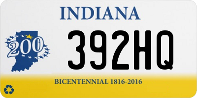 IN license plate 392HQ