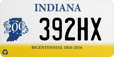 IN license plate 392HX