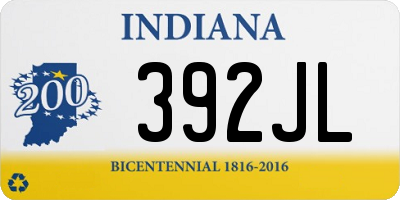 IN license plate 392JL