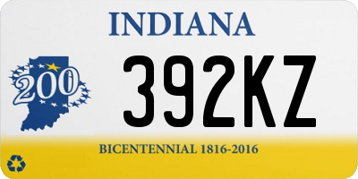 IN license plate 392KZ