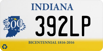 IN license plate 392LP