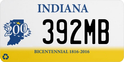 IN license plate 392MB