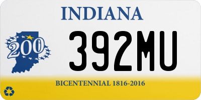 IN license plate 392MU