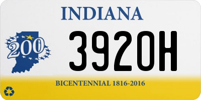 IN license plate 392OH