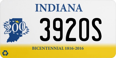 IN license plate 392OS