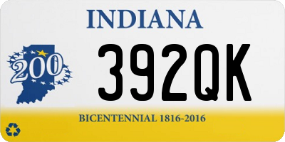 IN license plate 392QK