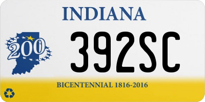 IN license plate 392SC