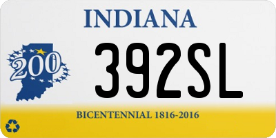 IN license plate 392SL