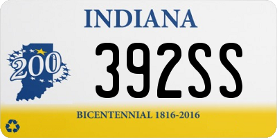 IN license plate 392SS