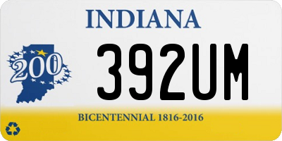 IN license plate 392UM