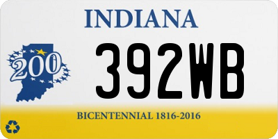 IN license plate 392WB