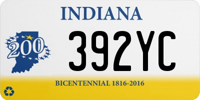 IN license plate 392YC