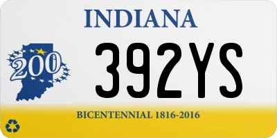 IN license plate 392YS