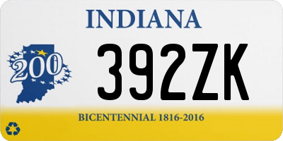 IN license plate 392ZK