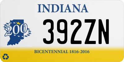 IN license plate 392ZN