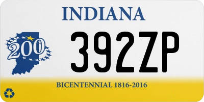 IN license plate 392ZP