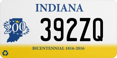 IN license plate 392ZQ