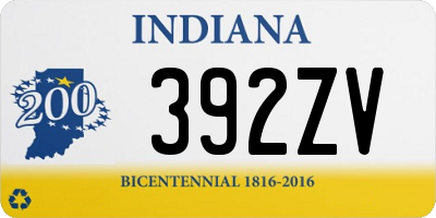 IN license plate 392ZV