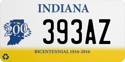 IN license plate 393AZ