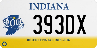 IN license plate 393DX