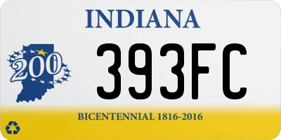 IN license plate 393FC