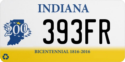 IN license plate 393FR