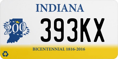 IN license plate 393KX