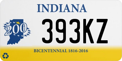 IN license plate 393KZ