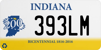 IN license plate 393LM