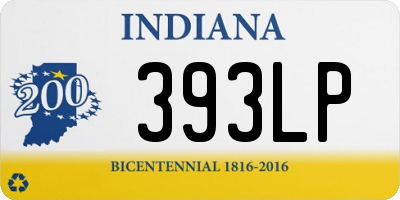 IN license plate 393LP