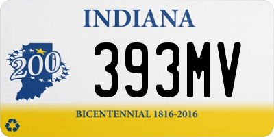 IN license plate 393MV